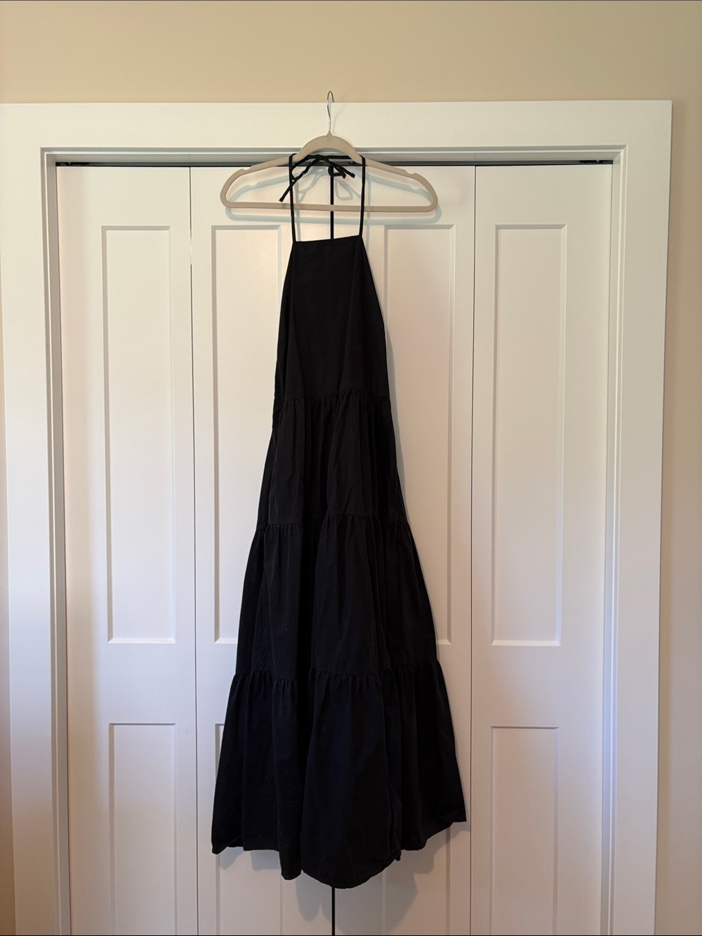 Black Tiered Halter Maxi Dress GAP